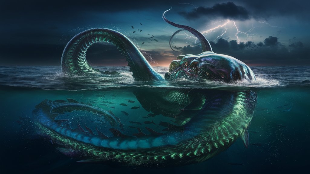 mysterious sea monster lurking