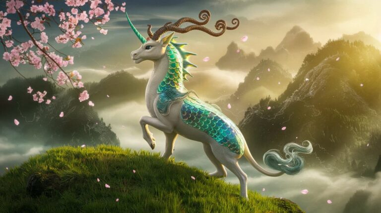 mythical chinese unicorn of blessing