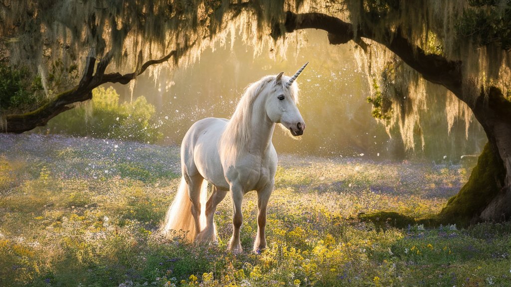 mythical horned horse creature