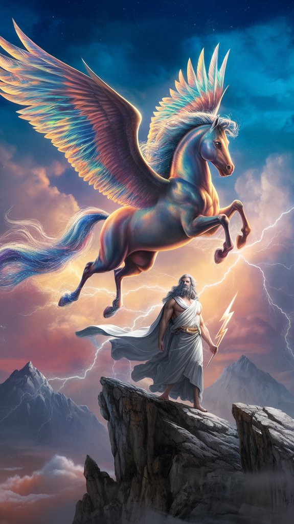 mythical horse and god