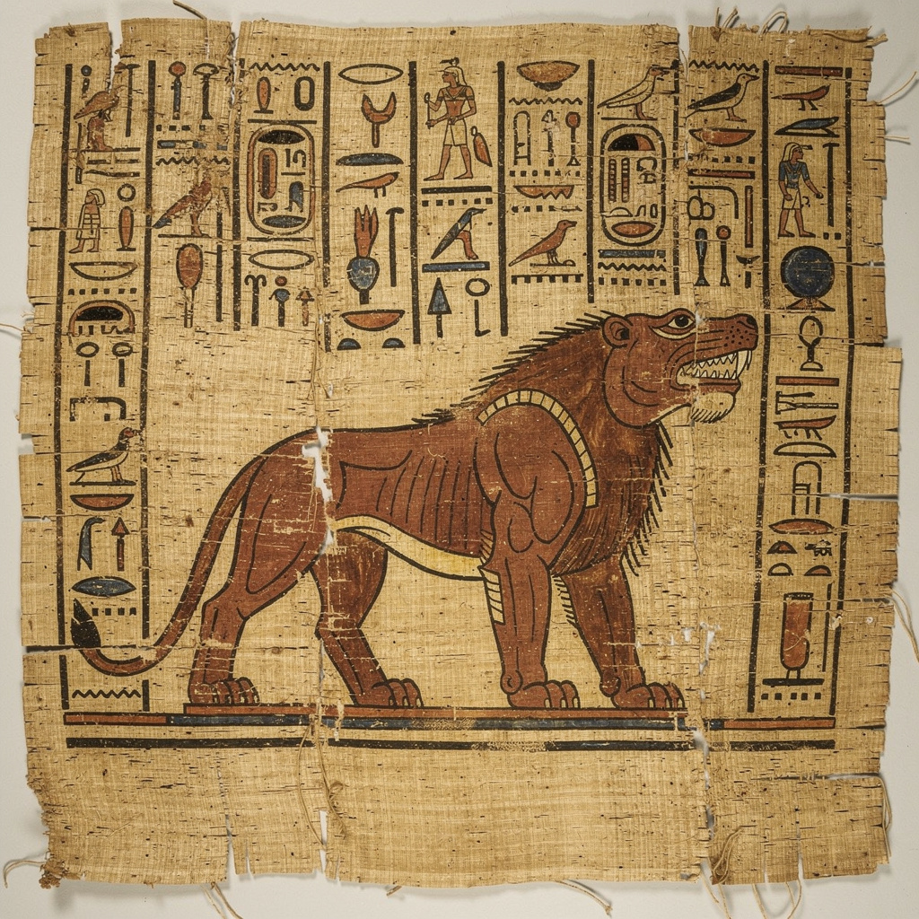 Ammit depicted in ancient Egyptian papyrus art from the Book of the Dead