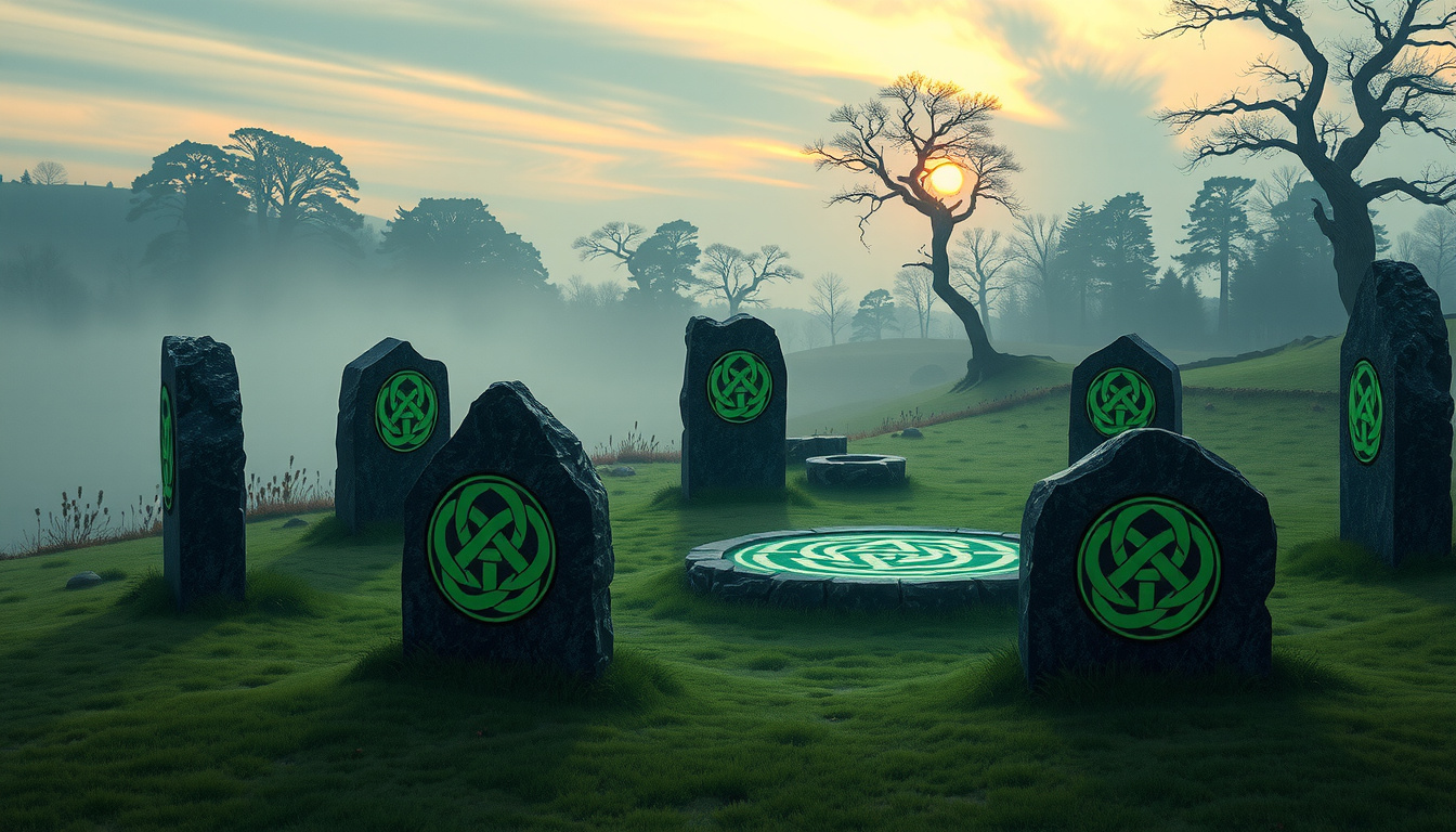 Ancient Celtic manuscript pages showing illuminated text and marginalia