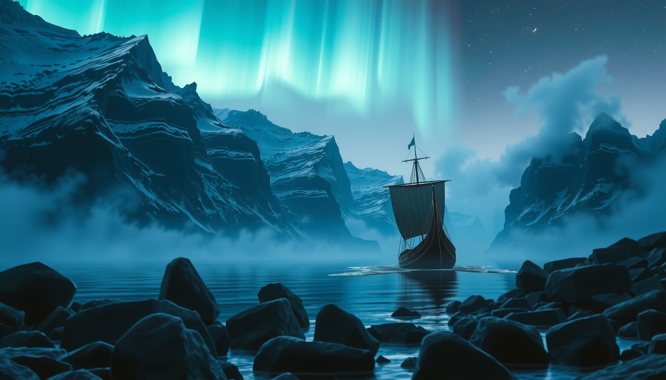 Ancient Norse manuscripts with modern mythology books spread across a wooden table