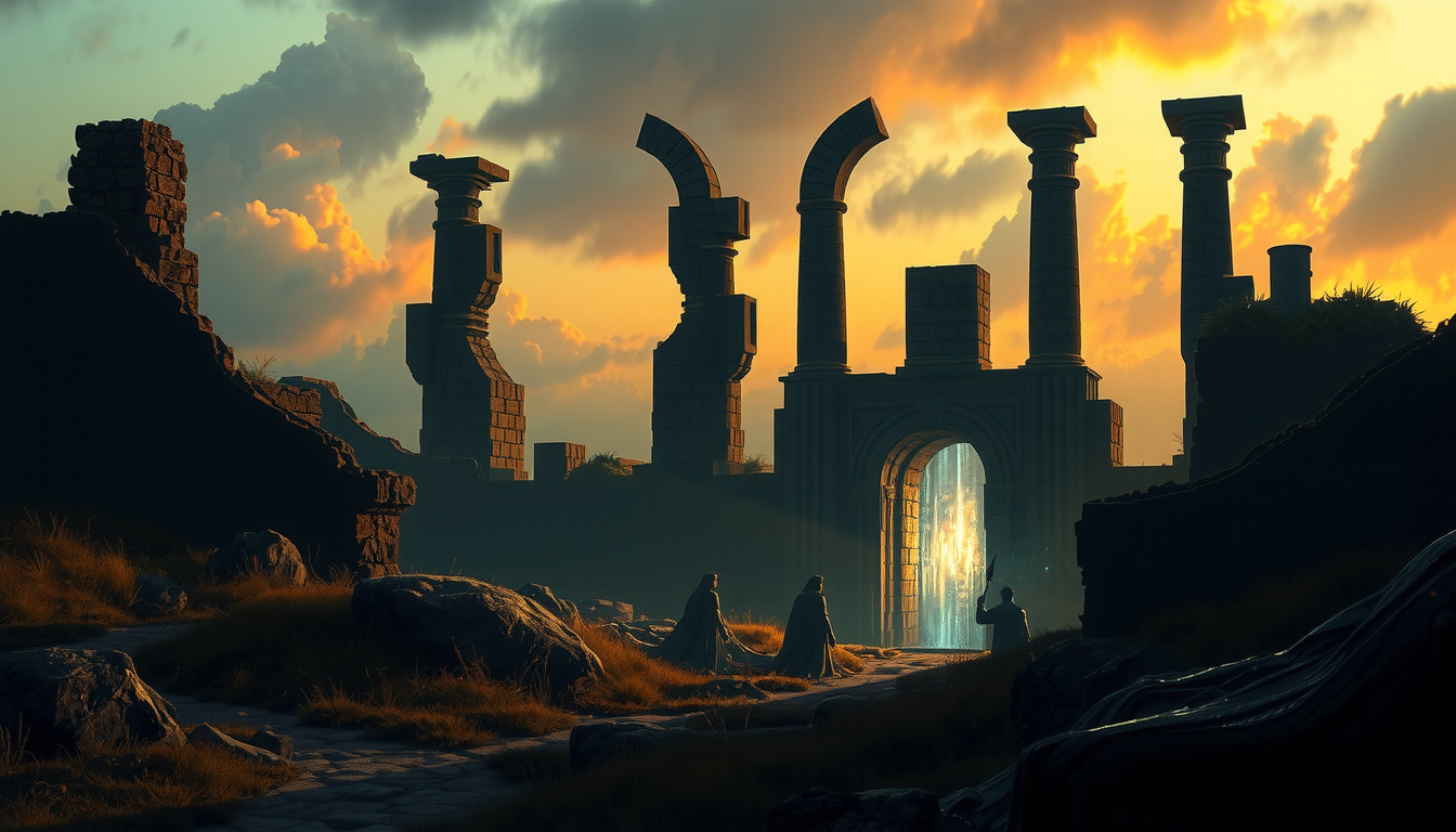 Archaeological artifacts compared with mythological texts showing cultural evolution