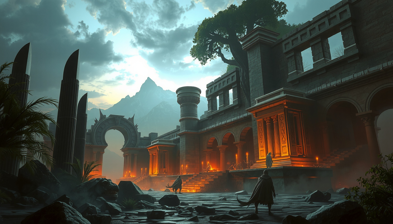 Artistic depiction of Tartarus punishments and Náströnd showing mythological torments