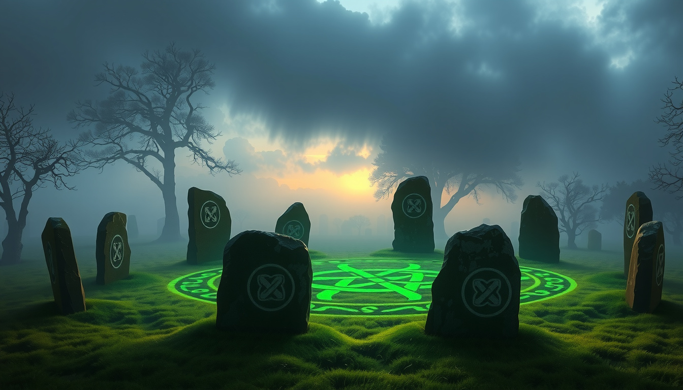 Celtic druids performing rituals in sacred groves versus Norse shamans in harsh mountain landscapes