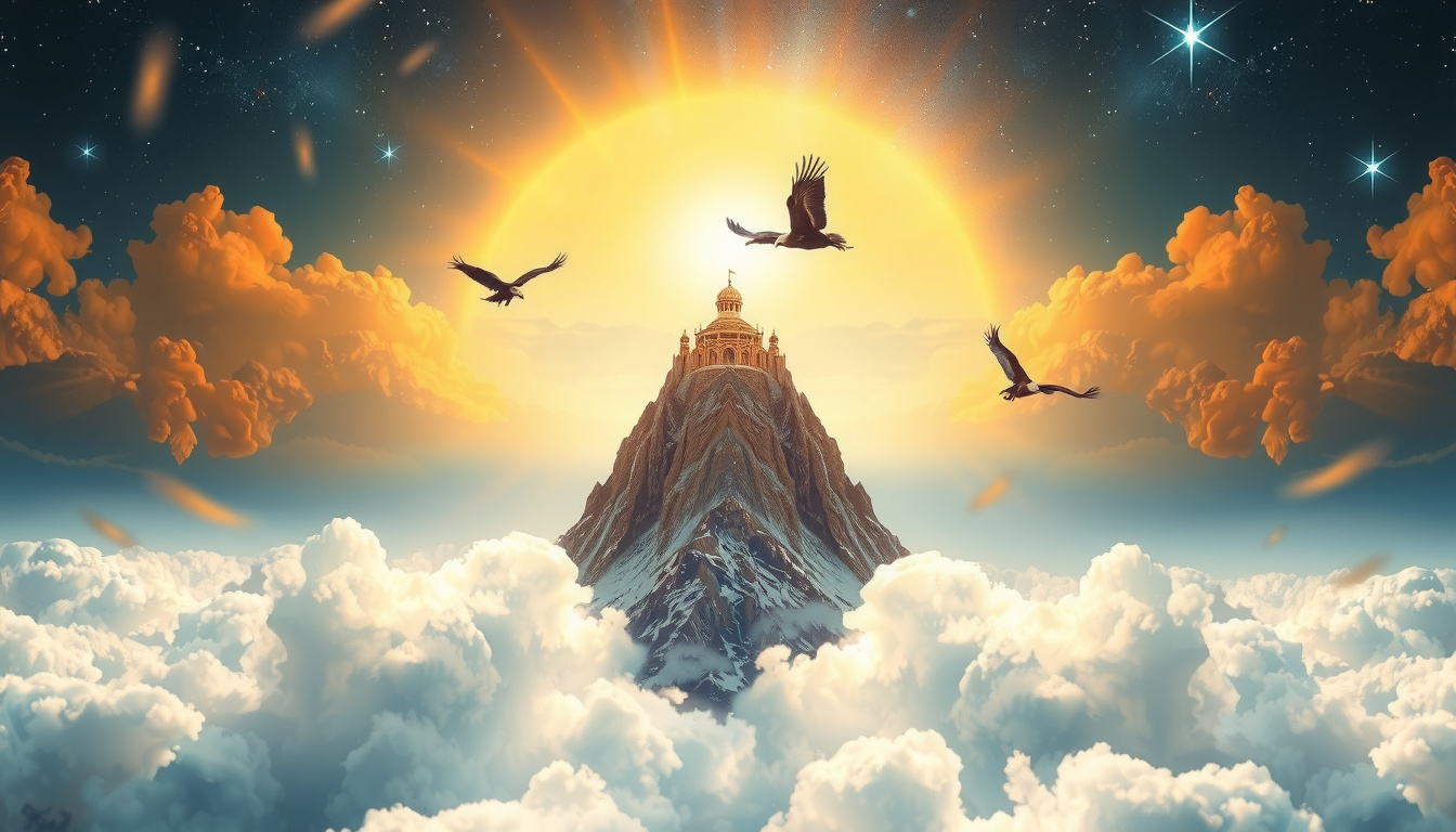 Comparison chart showing Greek Mount Olympus vs Norse Asgard with different architectural styles