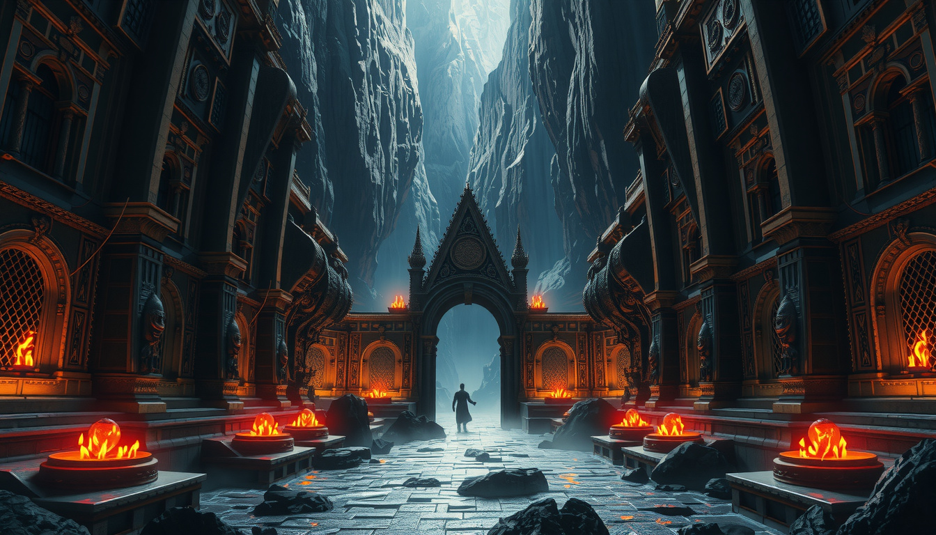 Comparison diagram showing Norse multiple realms connected by Yggdrasil versus the structured levels of the Greek underworld