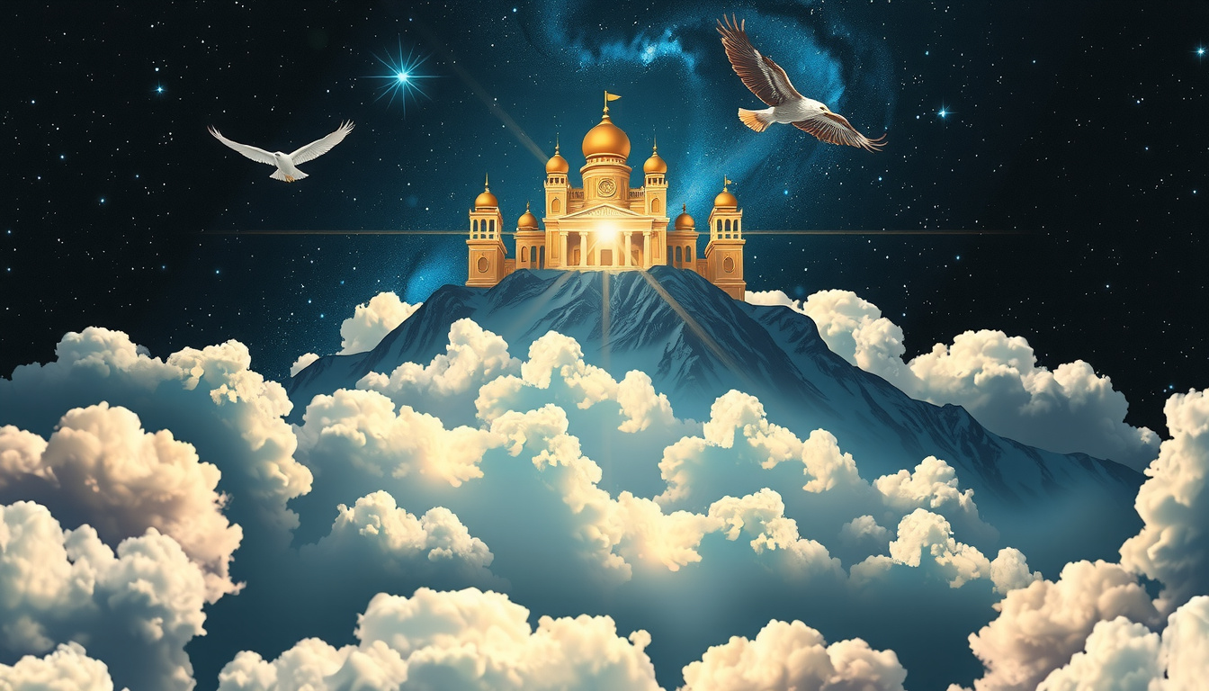 Mount Olympus versus Asgard showing different divine realms