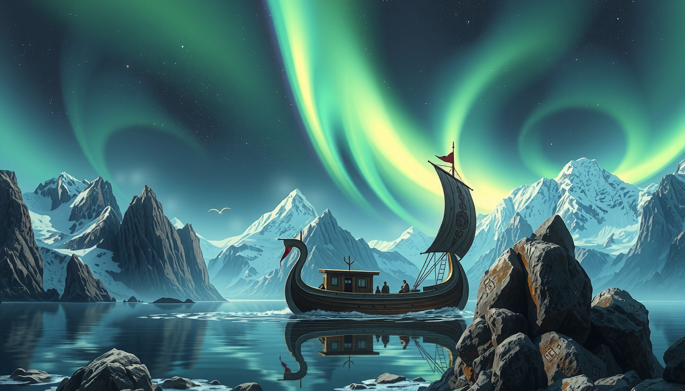 Norse and Greek mythological symbols side by side showing Thor's hammer and Zeus's lightning bolt