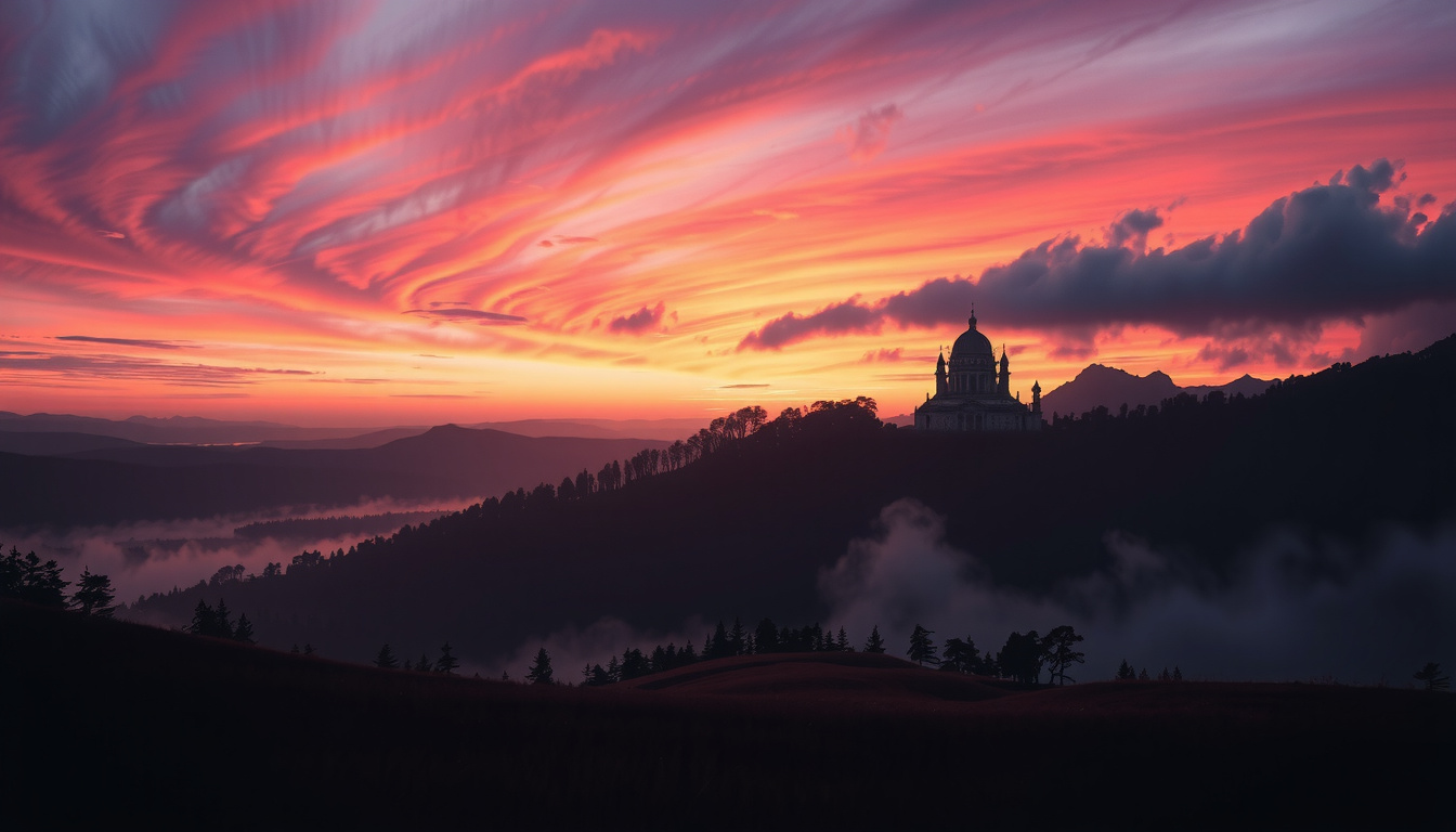 Twilight over the Carpathian Mountains