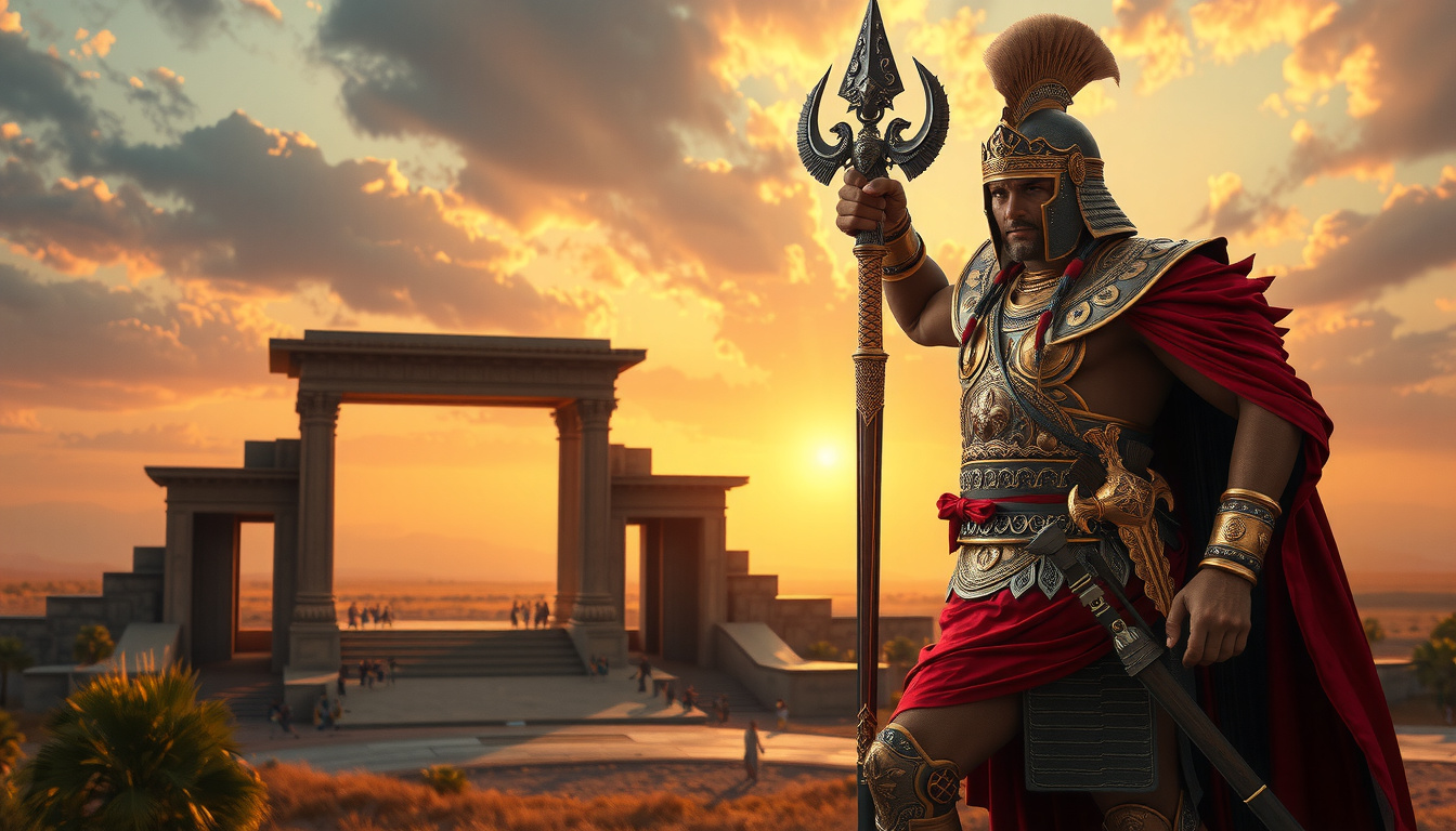 Viking burial ship with warriors and Greek funeral ceremony with coins for Charon