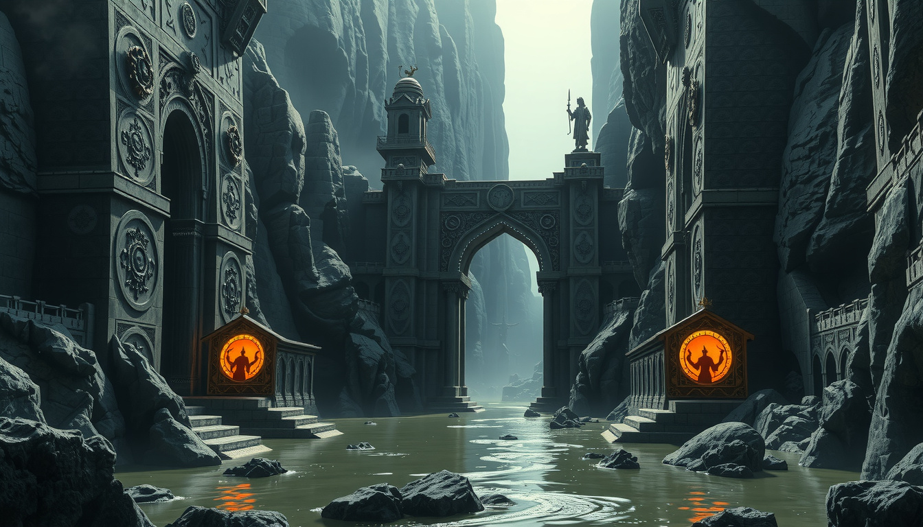 Visual comparison of Norse Valhalla warriors feasting versus Greek souls being judged in the underworld