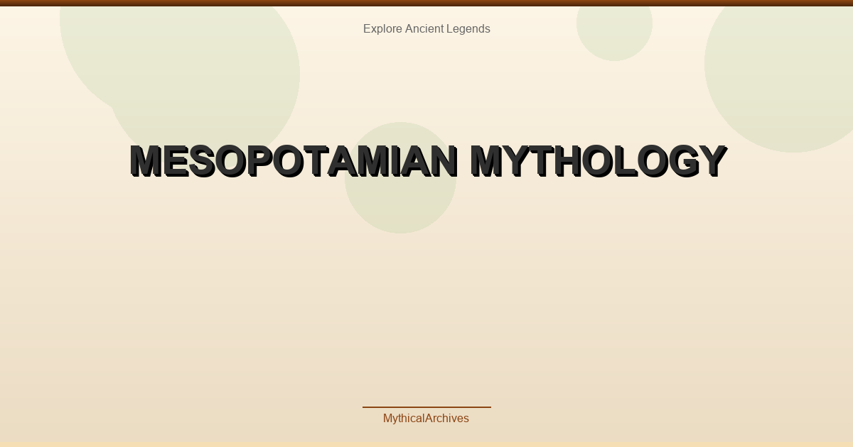 Mesopotamian Mythology