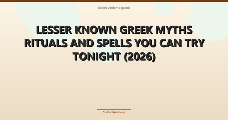 Lesser Known Greek Myths Rituals and Spells You Can Try Tonight (2026) - illustrated header for Mythology