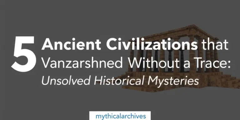 An editorial image illustrating 5 ancient civilizations that vanished without trace unsolved historical mysteries.