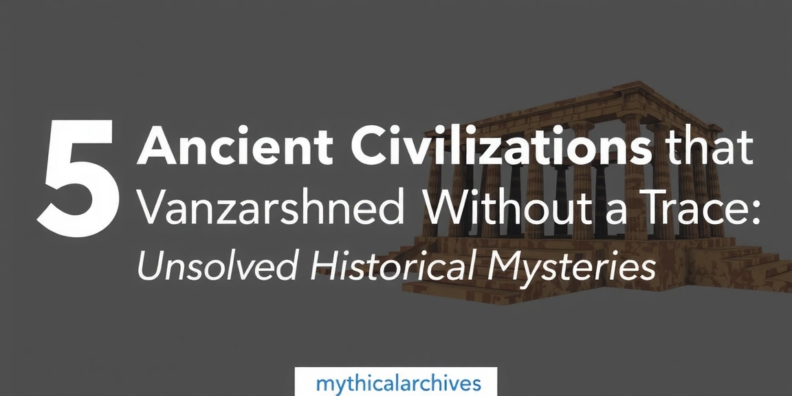 An editorial image illustrating 5 ancient civilizations that vanished without trace unsolved historical mysteries.